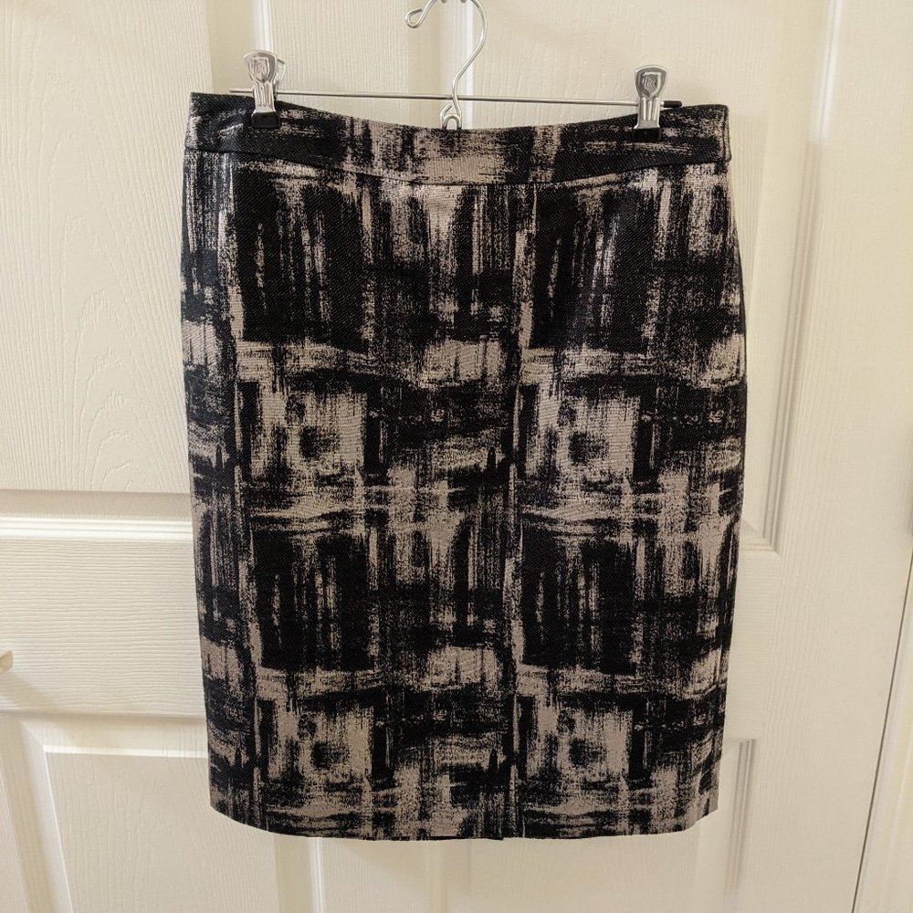 Talbots Black & Silver Skirt NWT